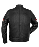 Back view of Men's Black Leather Biker Jacket