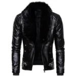 Biker Jacket With Fur Collar