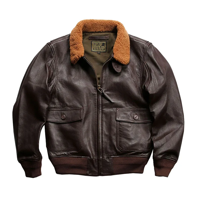 Brown Leather Jacket With Fur Collar