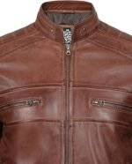 Brown Leather Motorcycle Jacket 4