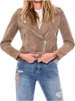 Cropped Motorcycle Jacket Womens