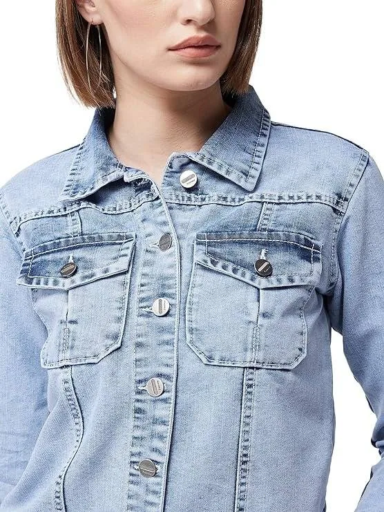 Ladies Denim Motorcycle Jacket 3