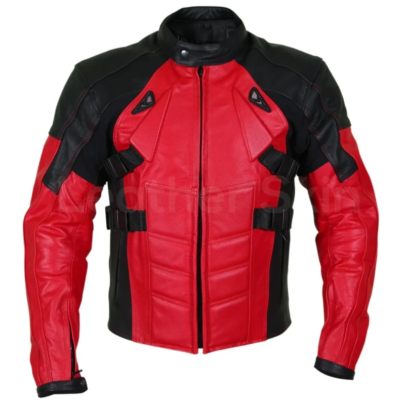 Leather Jacket Black Red