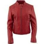 Mens Red Leather Motorcycle Jacket