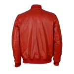 Mens Red Leather Biker Jacket 2