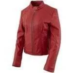Men Red Leather Motorcycle Jacket