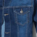 Close-up of Wrangler denim jacket womens fabric