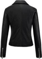 Womens Black Faux Leather Jacket 2