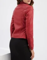 Womens Faux Leather Moto Jacket 3