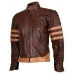 Brown Leather Coat - Front View