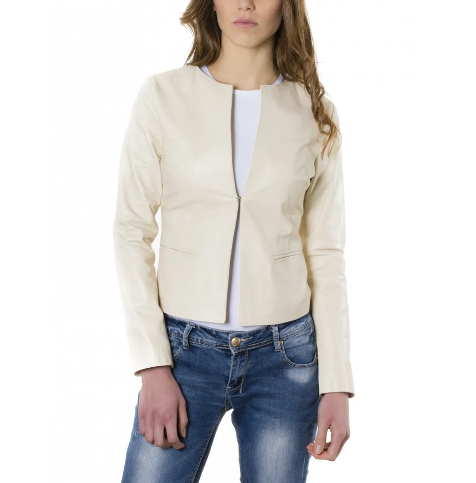 cream moto jacket