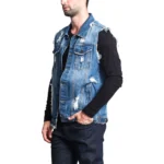 Denim mens vest side view