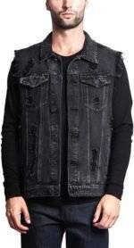 Denim vest mens front view