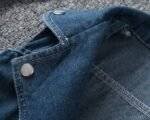 Close-up of denim vests womens material