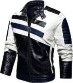 Leather Motorcycle Jacket Men - Front View