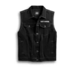 Harley Davidson denim vest front view