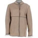 ladies beige leather jacket