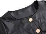 ladies black leather moto jacket 3