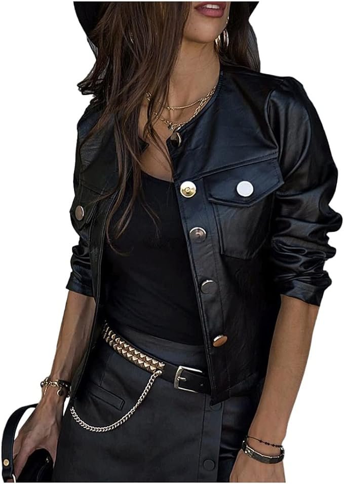 ladies black leather moto jacket