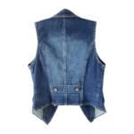 Ladies denim vest back view