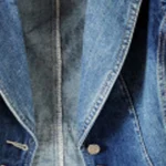 Close-up of ladies denim vest material