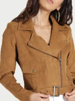 ladies tan biker jacket