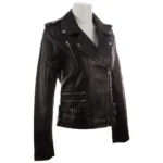 leather bike jacket womens 3