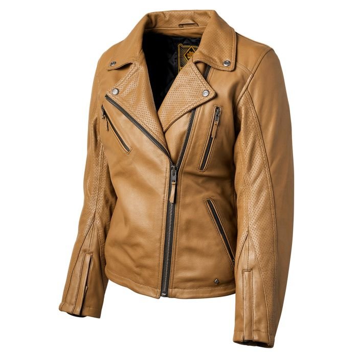 light brown leather jacket