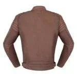 Long Brown Leather Jacket - Front View