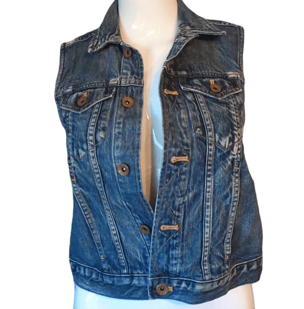 Madewell denim vest front view