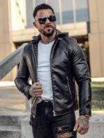 Biker Jacket With Hoodie