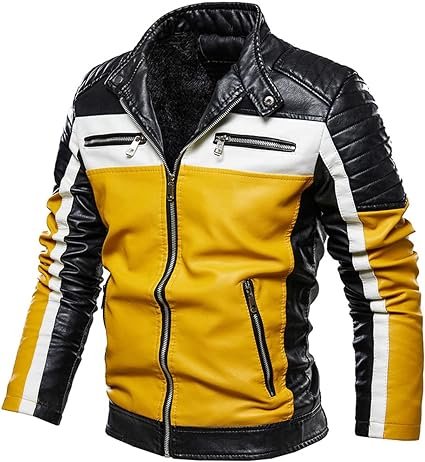 Black And Yellow Biker Jacket