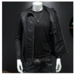 Black Biker Jacket Mens 2