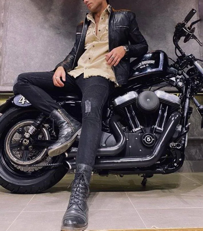 Black Cafe Racer Jacket