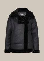 Black Fur Moto Jacket 3