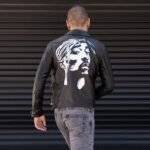 Black Leather Biker Jacket Mens 5