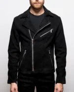 Black Suede Biker Jacket