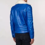 Blue Fur Leather jacket 2