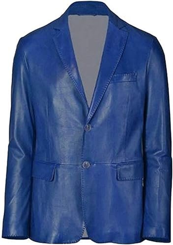 Blue Leather Blazer