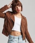 Brown Suede Biker Jacket