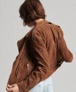 Brown Suede Biker Jacket 4