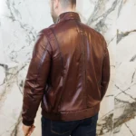 Burgundy Biker Jacket 4