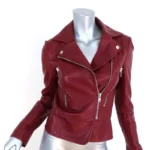 Burgundy Leather Biker Jacket