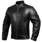 Cafe Racer Leather Jacket With Armor 3