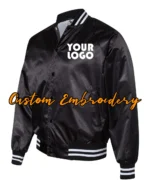 Custom Embroidered Satin Baseball Jacket