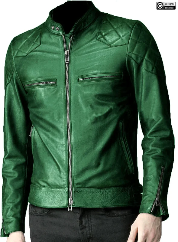 Dark Green Leather jacket