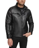 Faux Leather Biker Jacket Mens