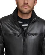 Faux Leather Biker Jacket Mens