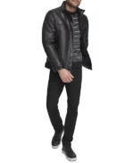 Faux Leather Biker Jacket Mens