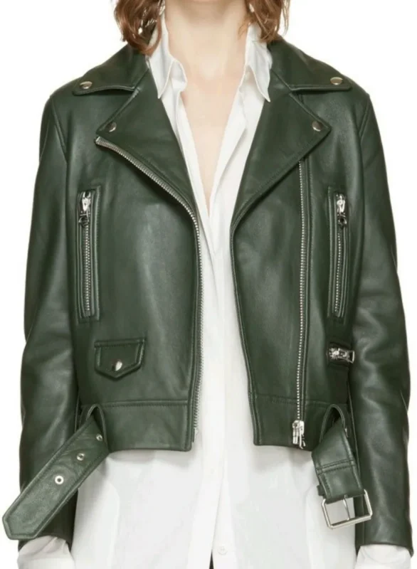 Forest Green Leather Jacket